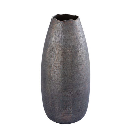 Semin Silver Alu Round Rustic Pot Wavy Edge L