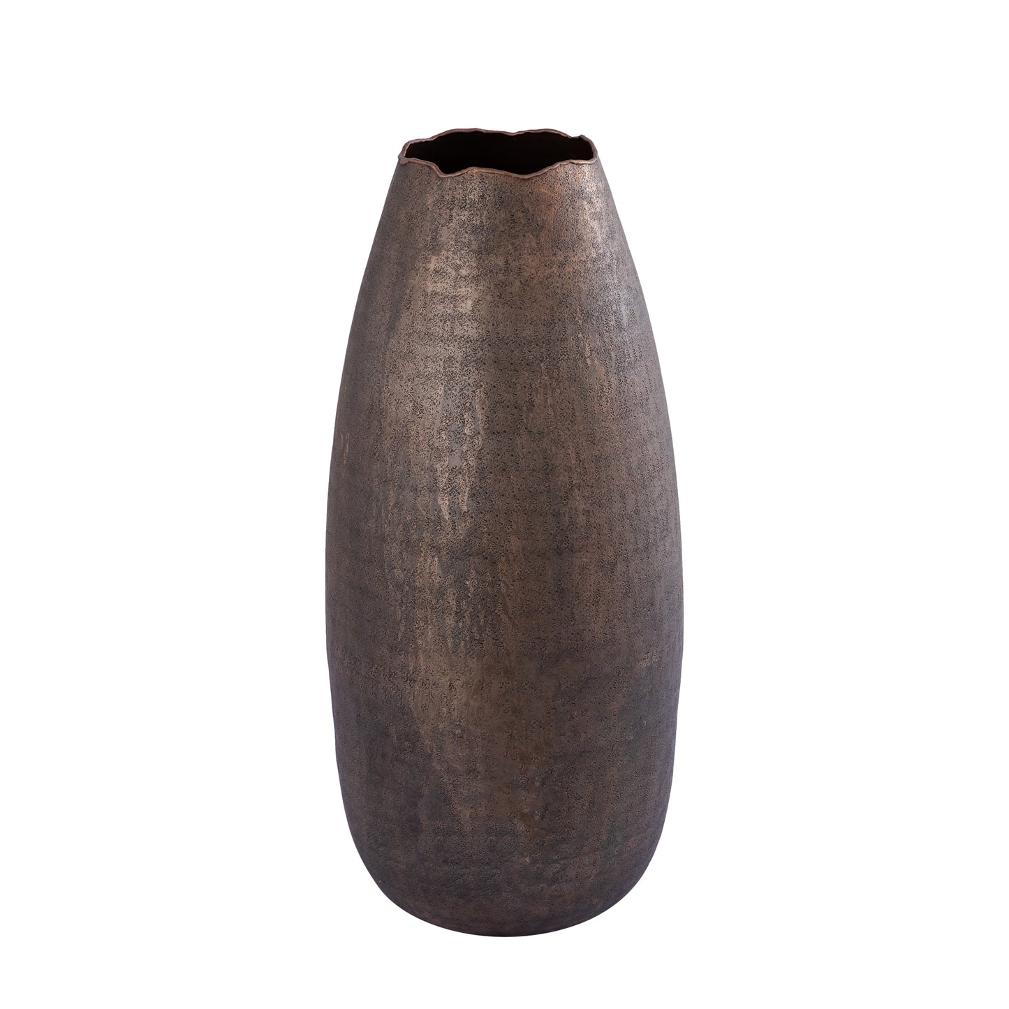Semin Copper Alu Round Rustic Pot Wavy Edge L