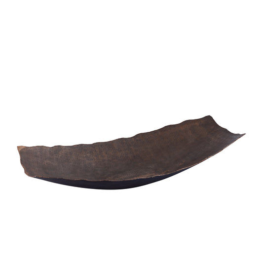 Semin Copper Alu Rectangle Rustic Bowl Wavy Edge L
