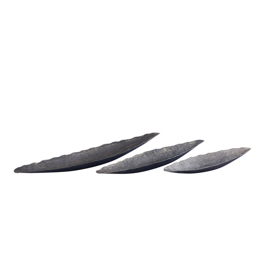 Semin Silver Alu Oval Rustic Bowl Wavy Edge L