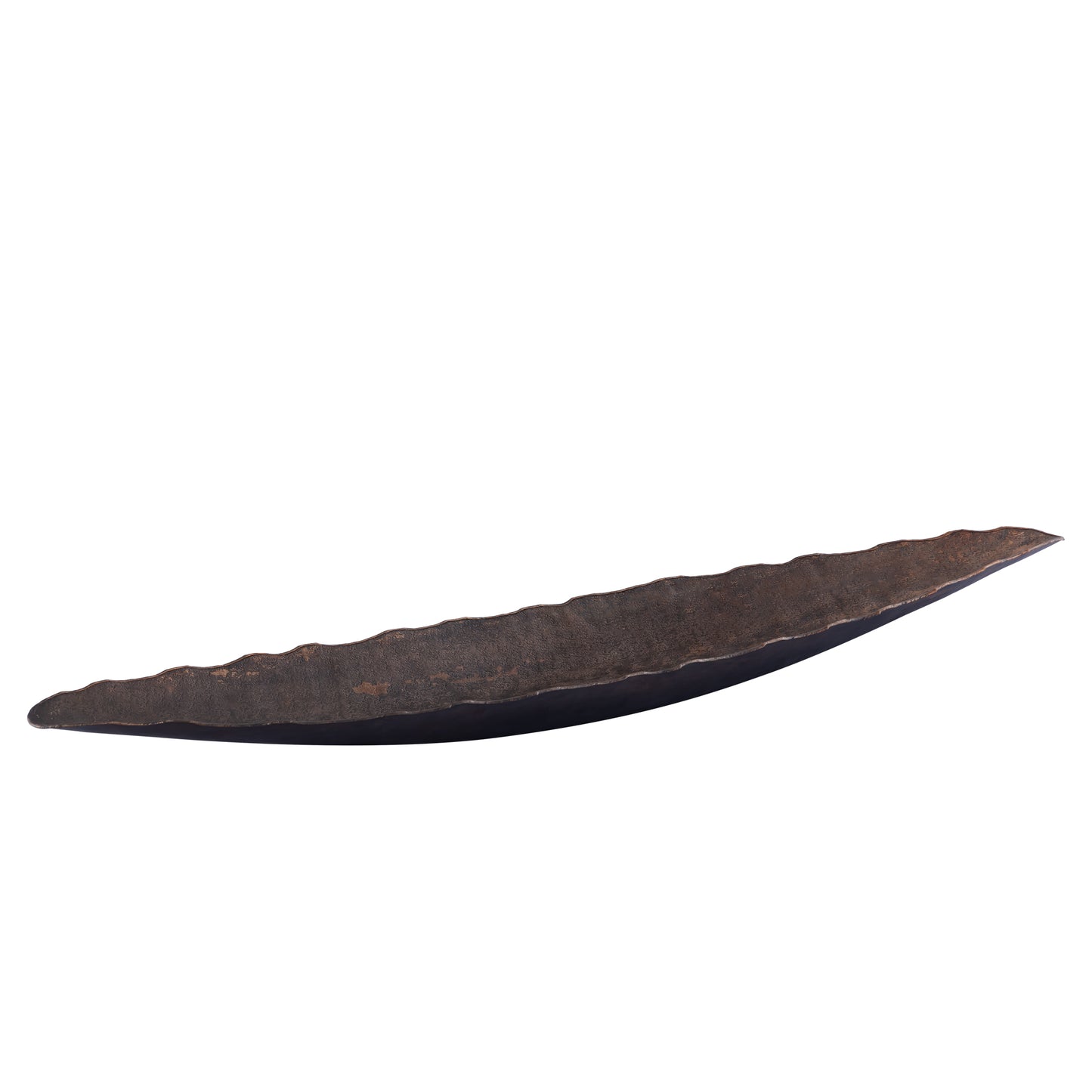 Semin Copper Alu Oval Rustic Bowl Wavy Edge L