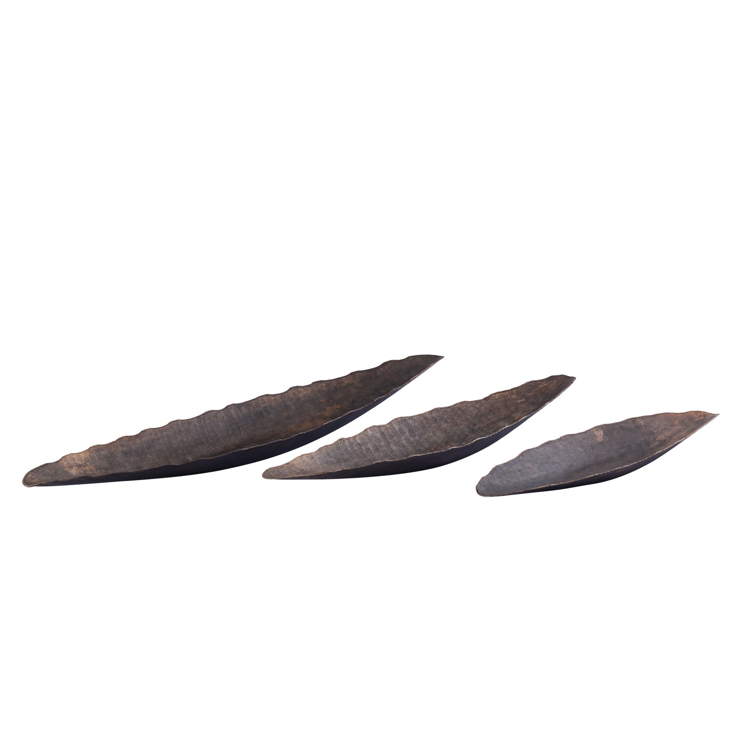 Semin Copper Alu Oval Rustic Bowl Wavy Edge L