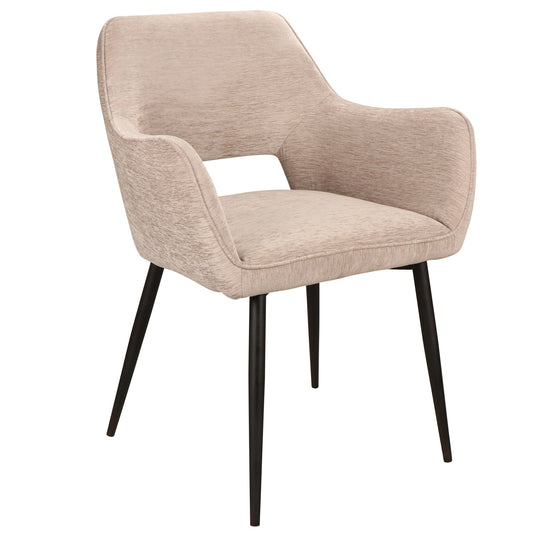 Fallax Cream 04 Aura Fabric Diningchair Black Legs (set of 2)