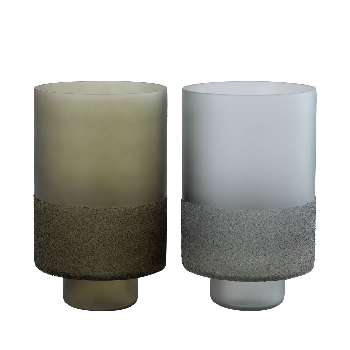 Miral Green Glass Round Stormlight Frosted BottomL