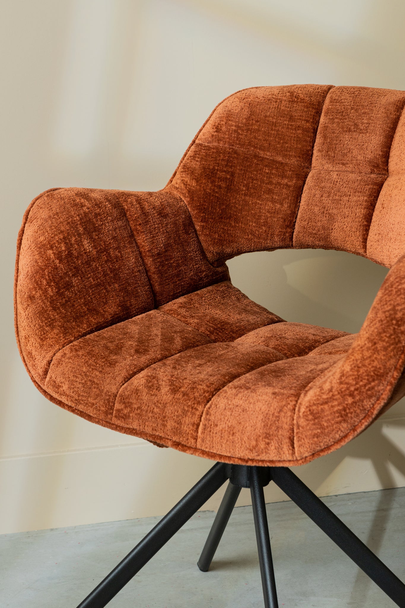 Link Dining Chair Berge 3032 Rust Fabric Metal Leg