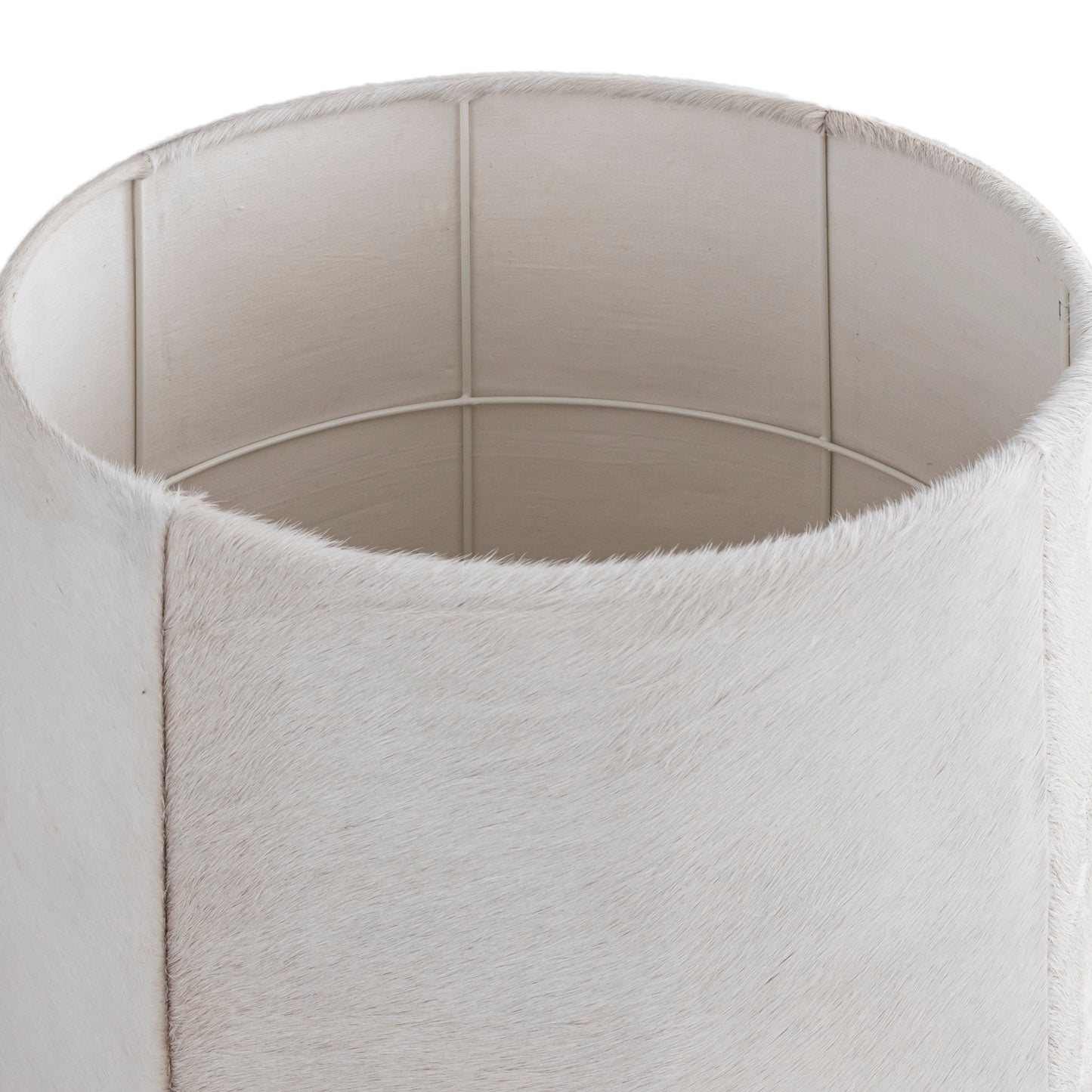 Joanne Beige Suede Floorlamp Natural Cowhair Shade