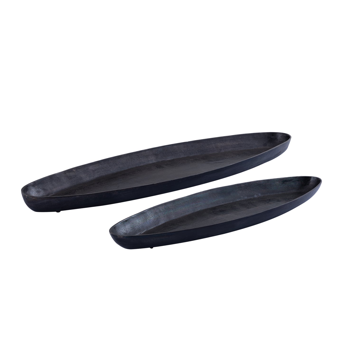 Yaren Black Alu Oval Bowl With Border Large
