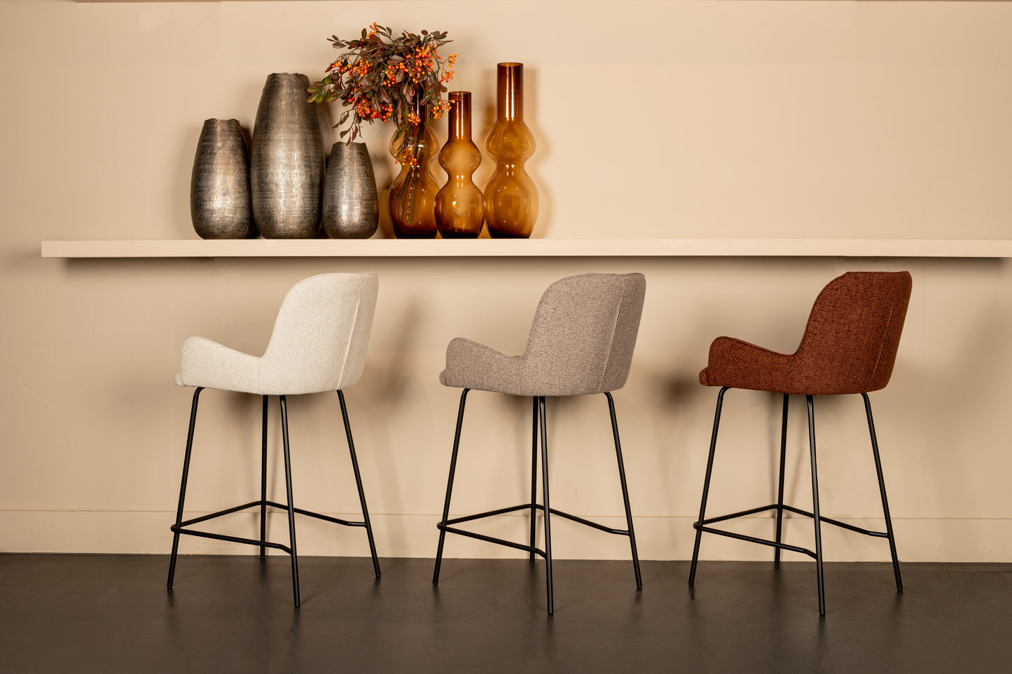 Leander Beige Bar Stool (set of 2)