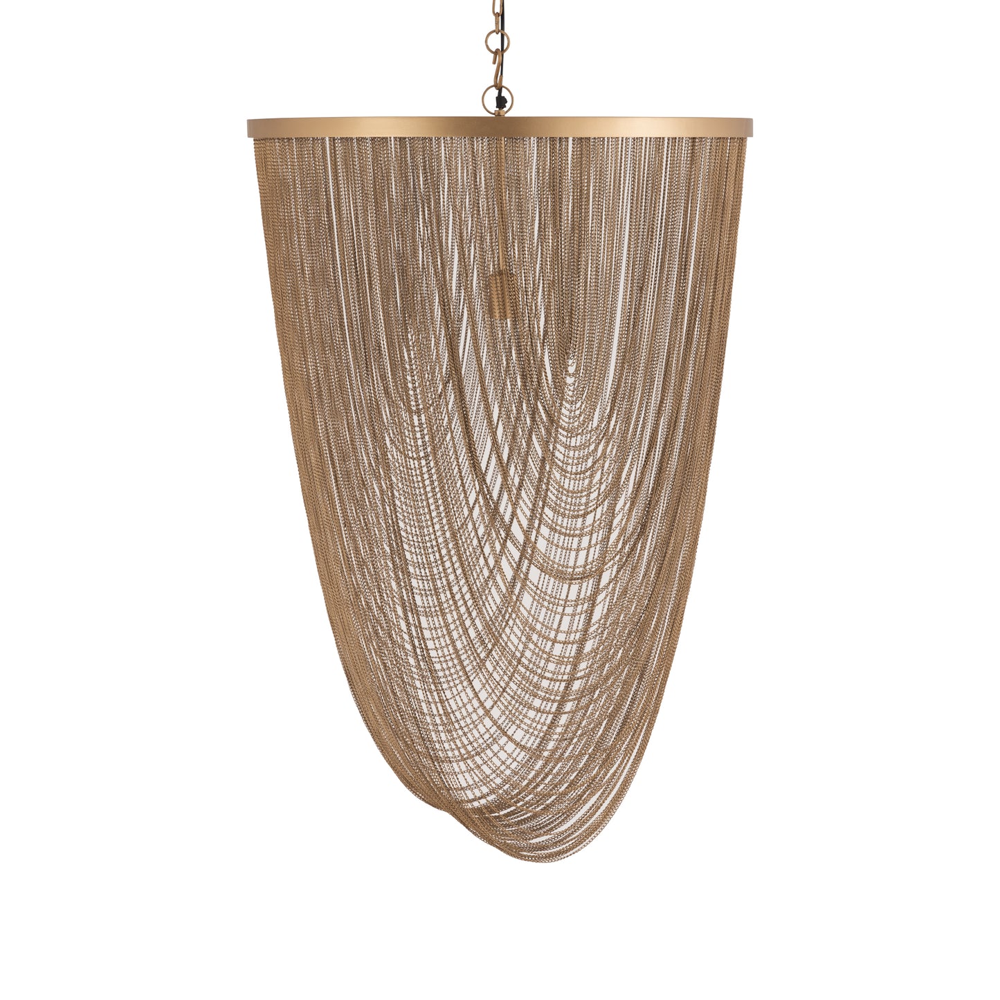 Nishan Gold Iron Chains Round Hanging Lamp L
