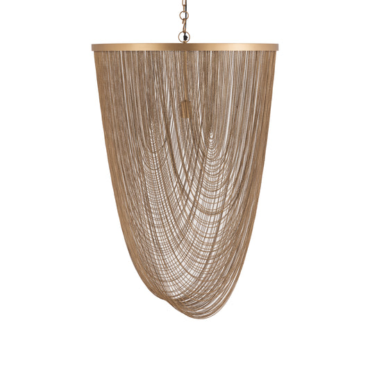 Nishan Gold Iron Chains Round Hanging Lamp L