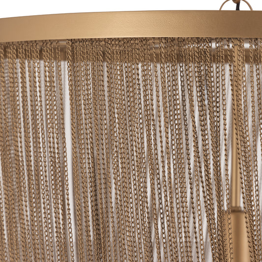 Nishan Gold Iron Chains Round Hanging Lamp L