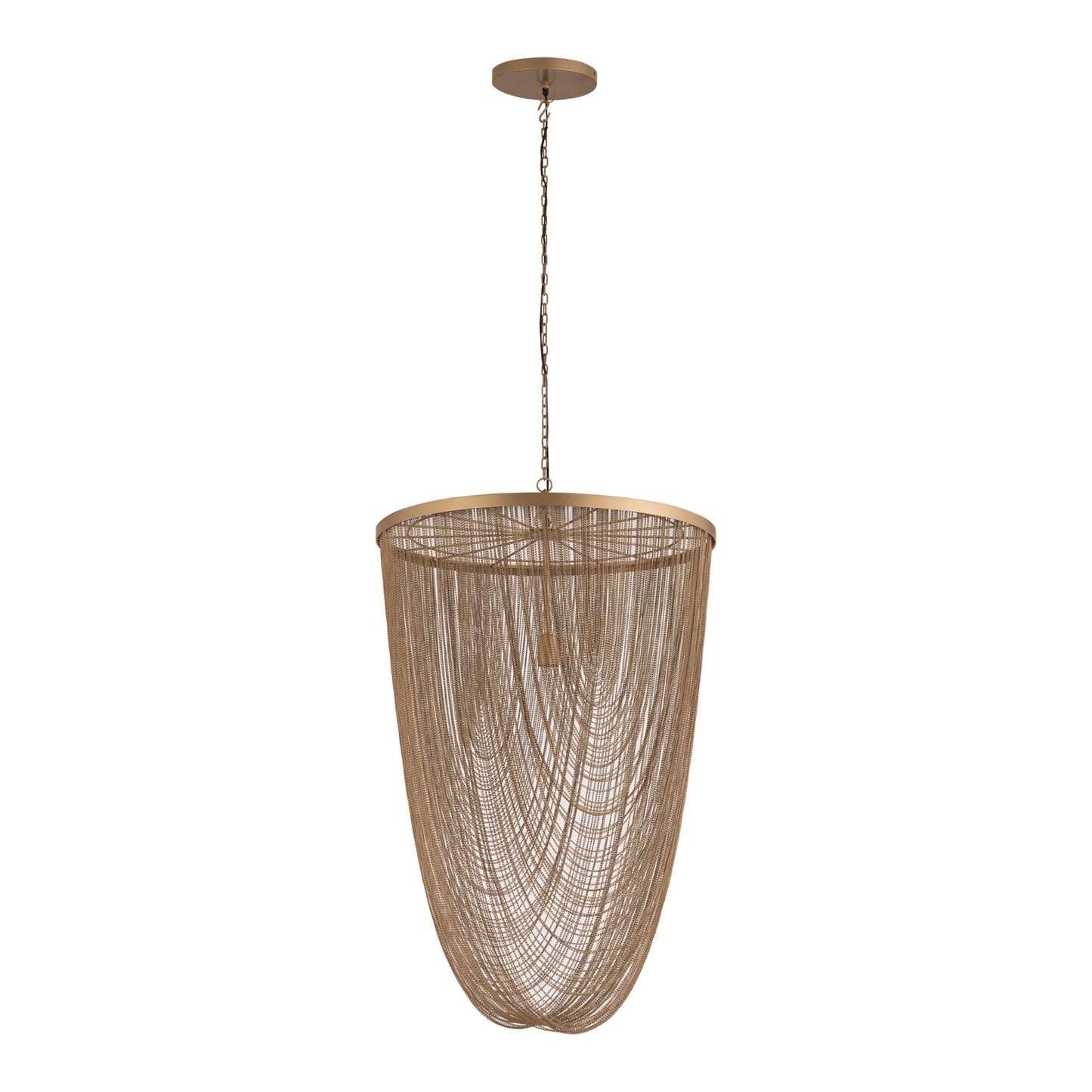Nishan Gold Iron Chains Round Hanging Lamp L