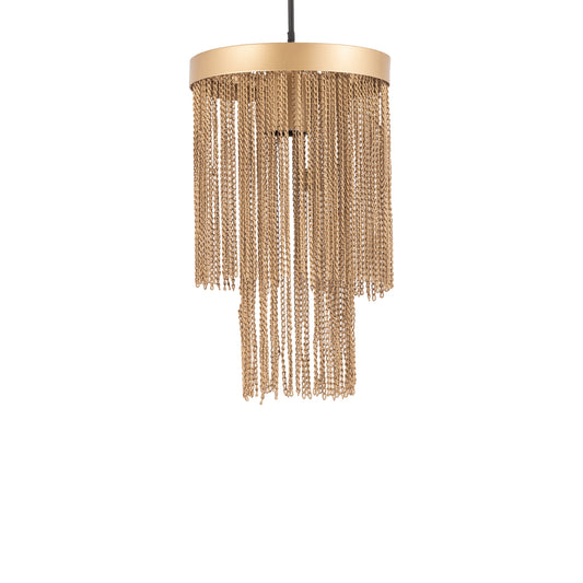 Brenton Gold Iron Chains Round Hanging Lamp S