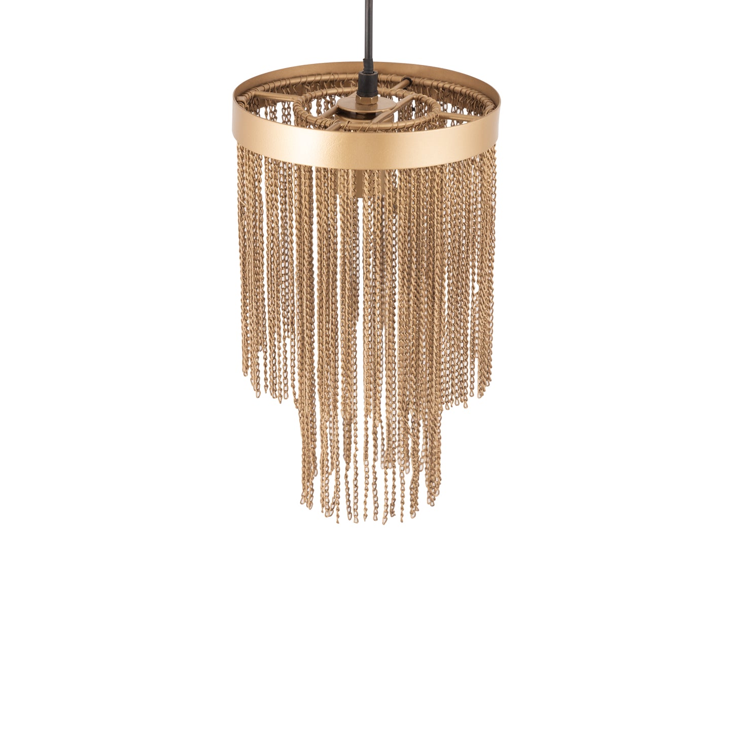 Brenton Gold Iron Chains Round Hanging Lamp S