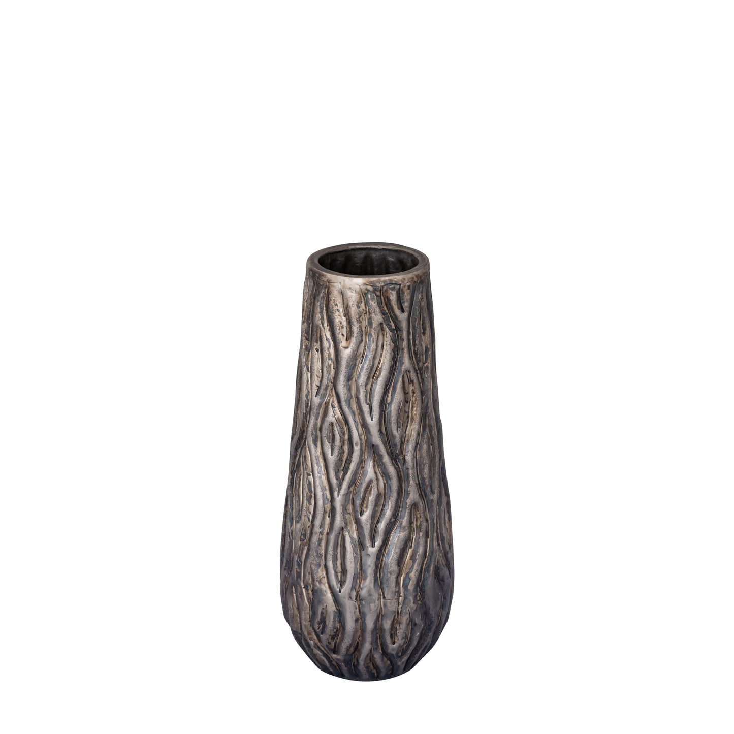 Deandra Silver Alu Sheet Pot Wavy Patt Rnd High S