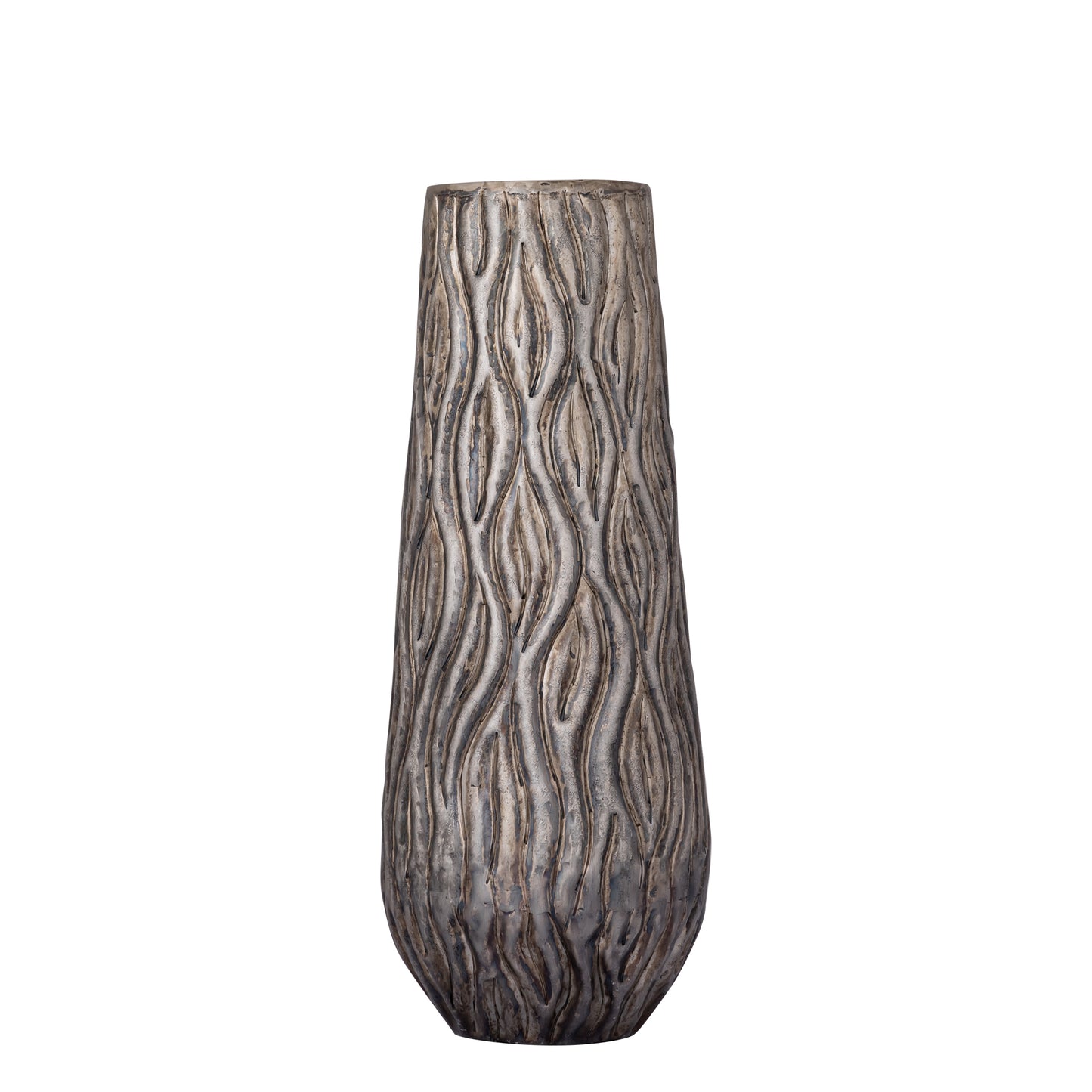 Deandra Silver Alu Sheet Pot Wavy Patt Rnd High M