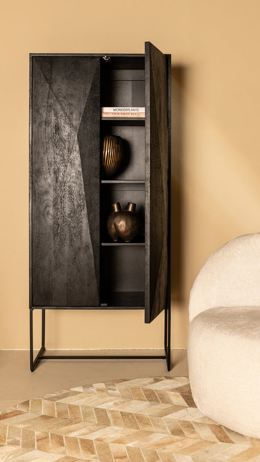 Onyx Cabinet Black 2 Drs