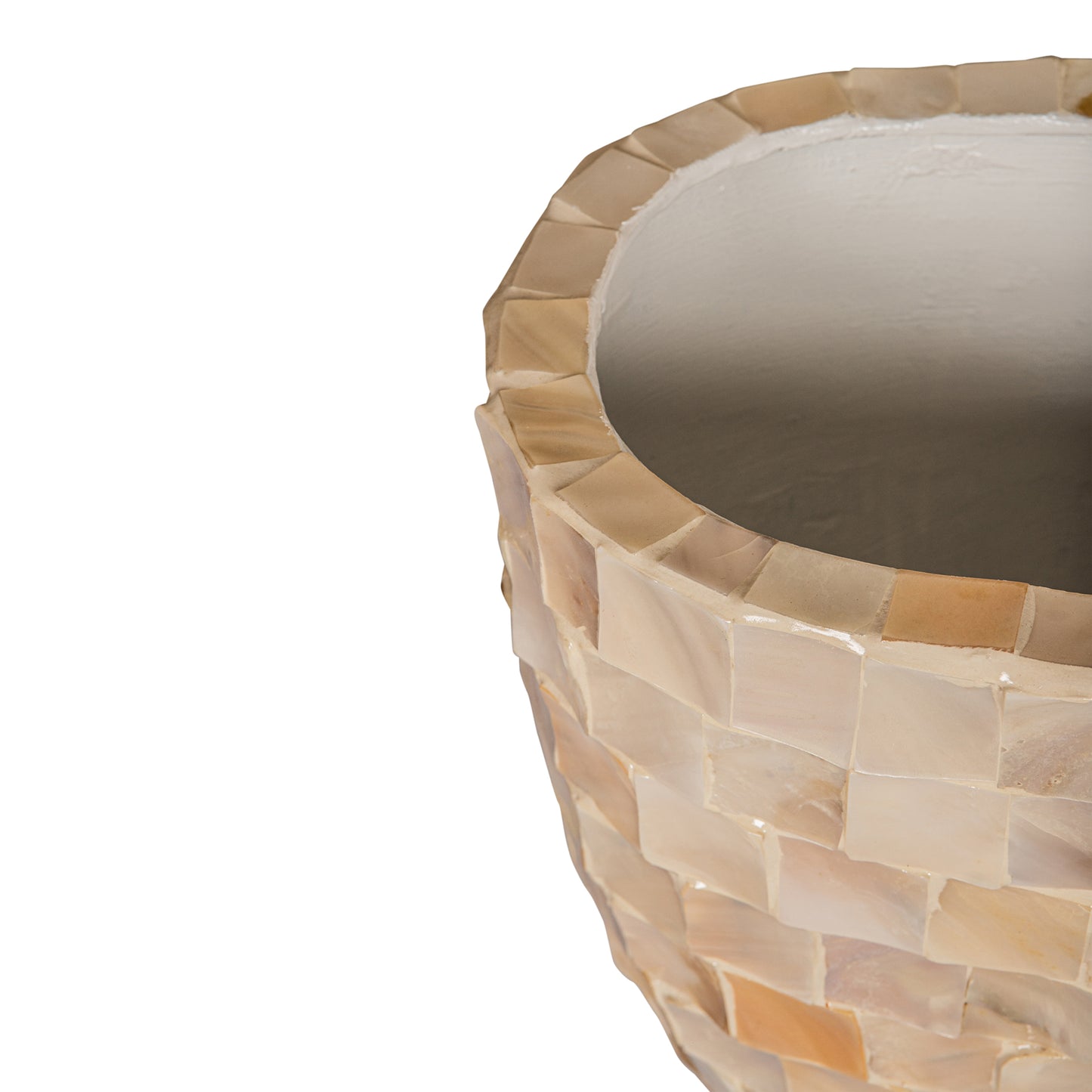 Daven Cream Poly Shell Paper Pot Oval High S