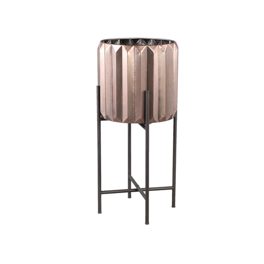 Eleyza Copper Round Iron Pot On Metal Base M