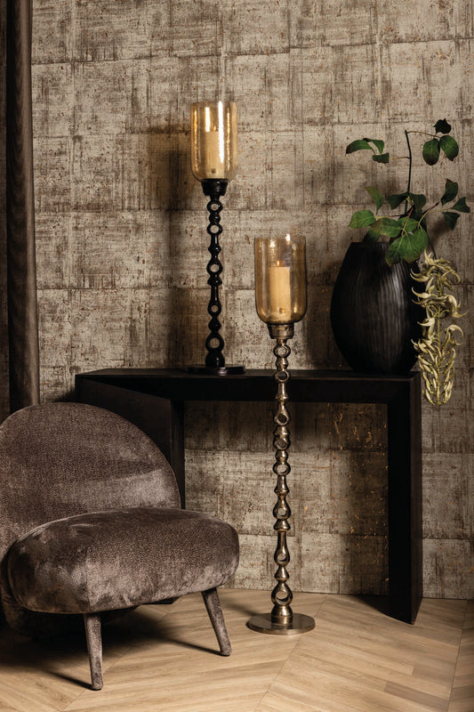 Tracy Black Alu Stormlight With Glass Round S