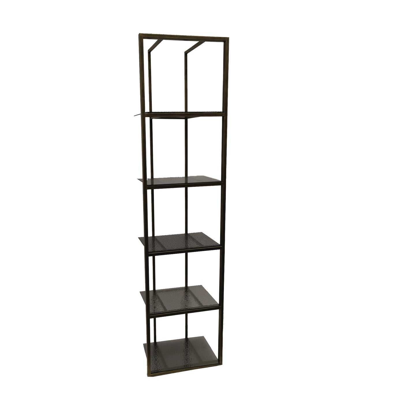 Ilya Gold Metal Cabinet Smoky Glass Shelves