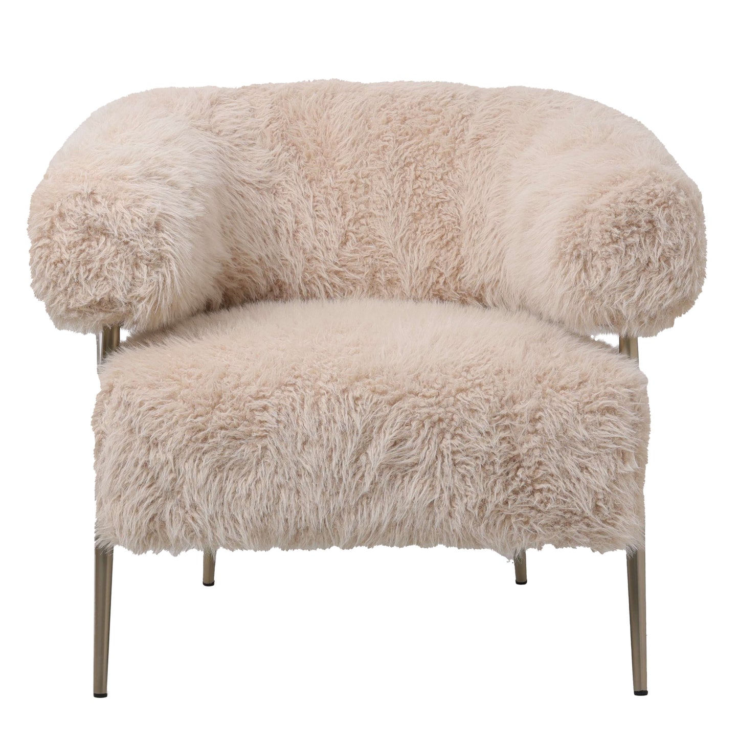 Hair Cream Fauteuil Gold Metal Base