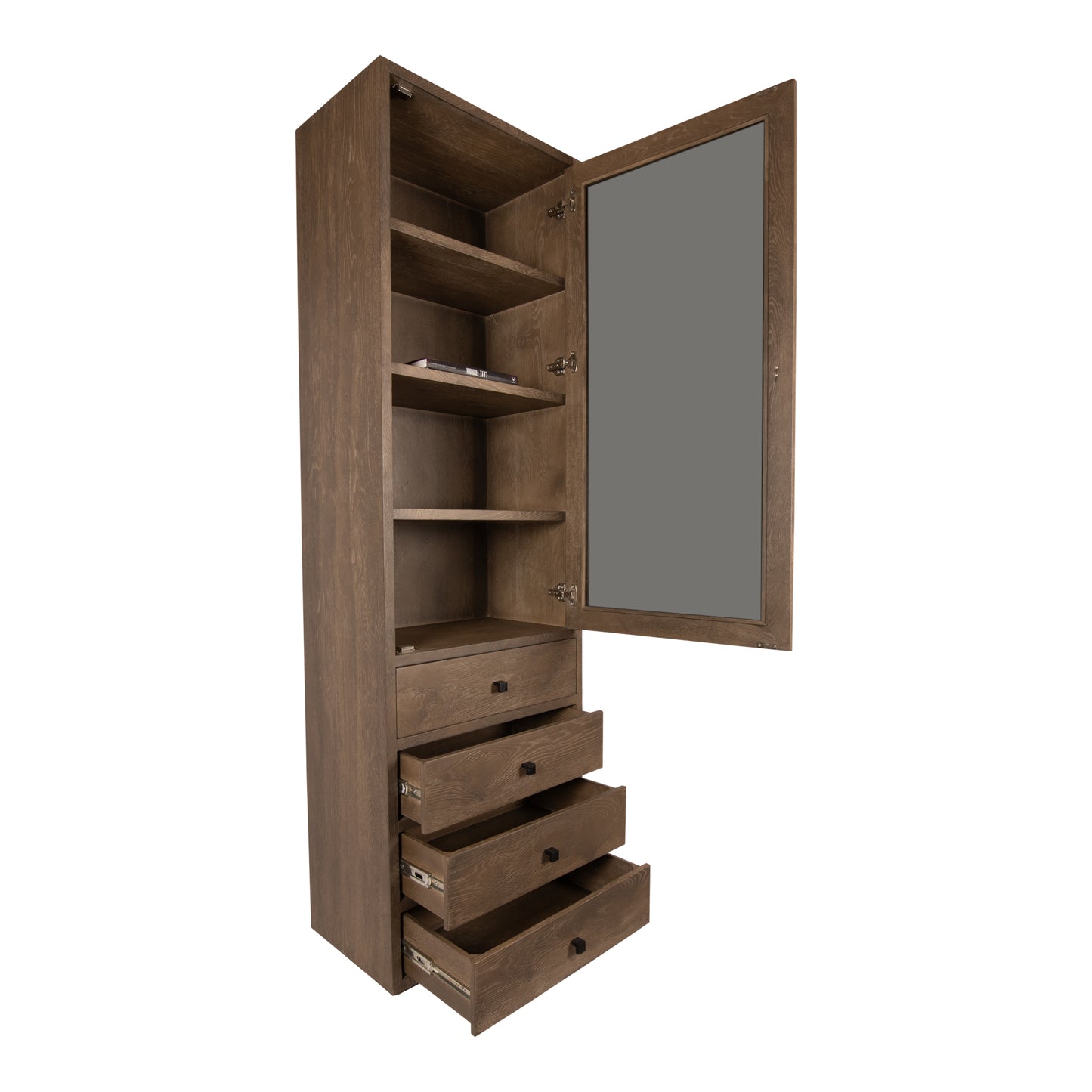 Oak Cabinet Armarium 1 Door 4 Drawers Glay