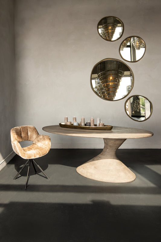Nemo Grey Mango Wooden Dining Table Oval 220cm