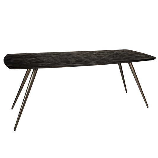 Fieron Black Acaia Wooden Dining Table Oval 200cm