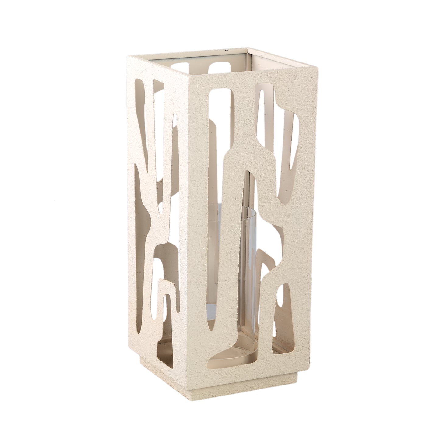 Dewey Cream Iron Square Stormlight With Glass L