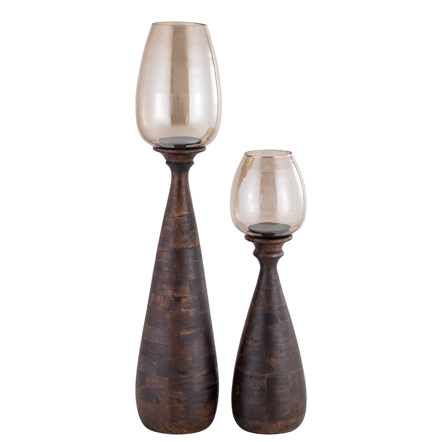 Midi Brown Mango Wood Stormlight Luster Glass M