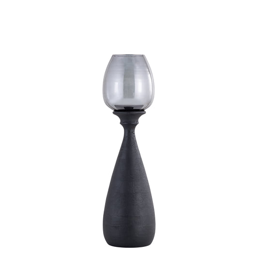 Midi Black Mango Wood Stormlight Smoke Glass S