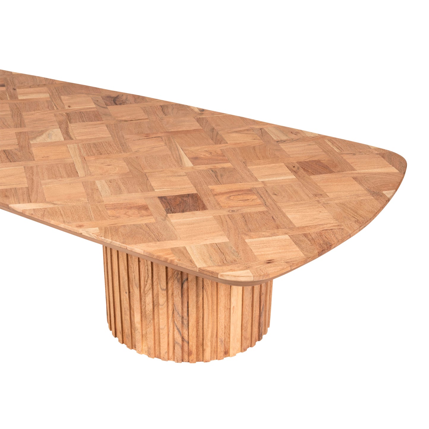 Fieron Natural Wooden Coffee Table Double Rnd Base