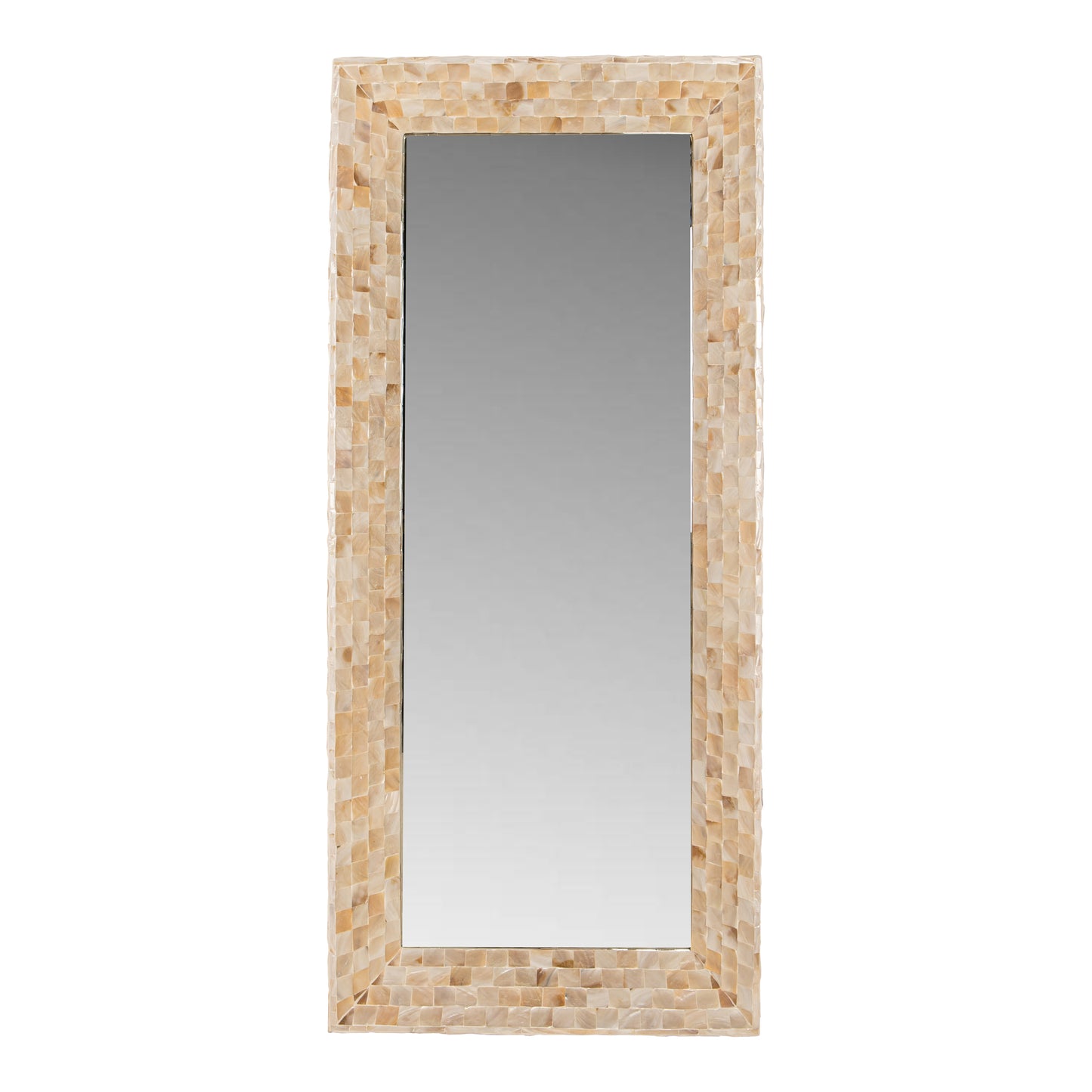 Chelsae Cream Poly Rectangle Shell Mirror