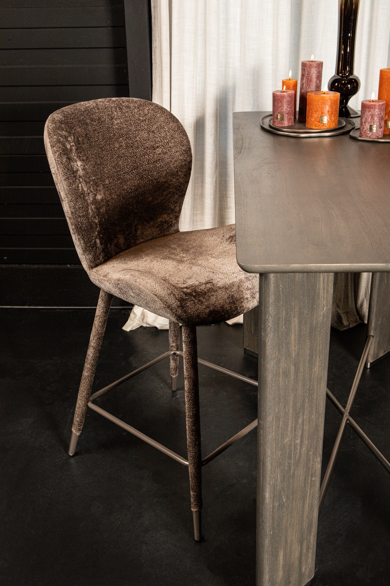 Thor Mocca Bar Chair Aphrodite 7 Fabric Leg (set of 2)