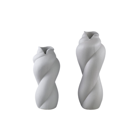 Donnella Taupe Ceramic Matt Glazed Thick SwirlpotS