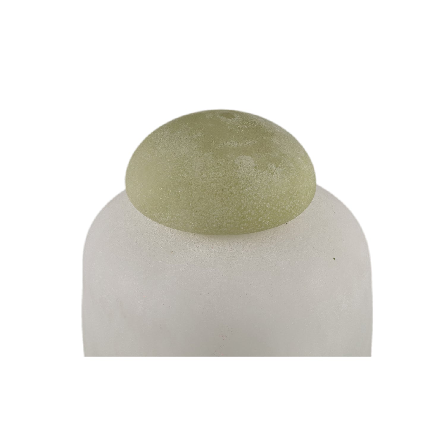 Karlie White Matte Glass Bulb Vase Green Top