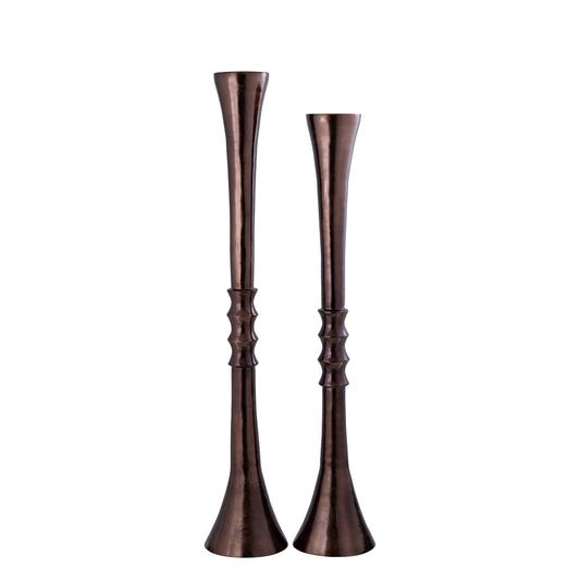 Moy Bronze Casted Alu Big Candleholder Round S