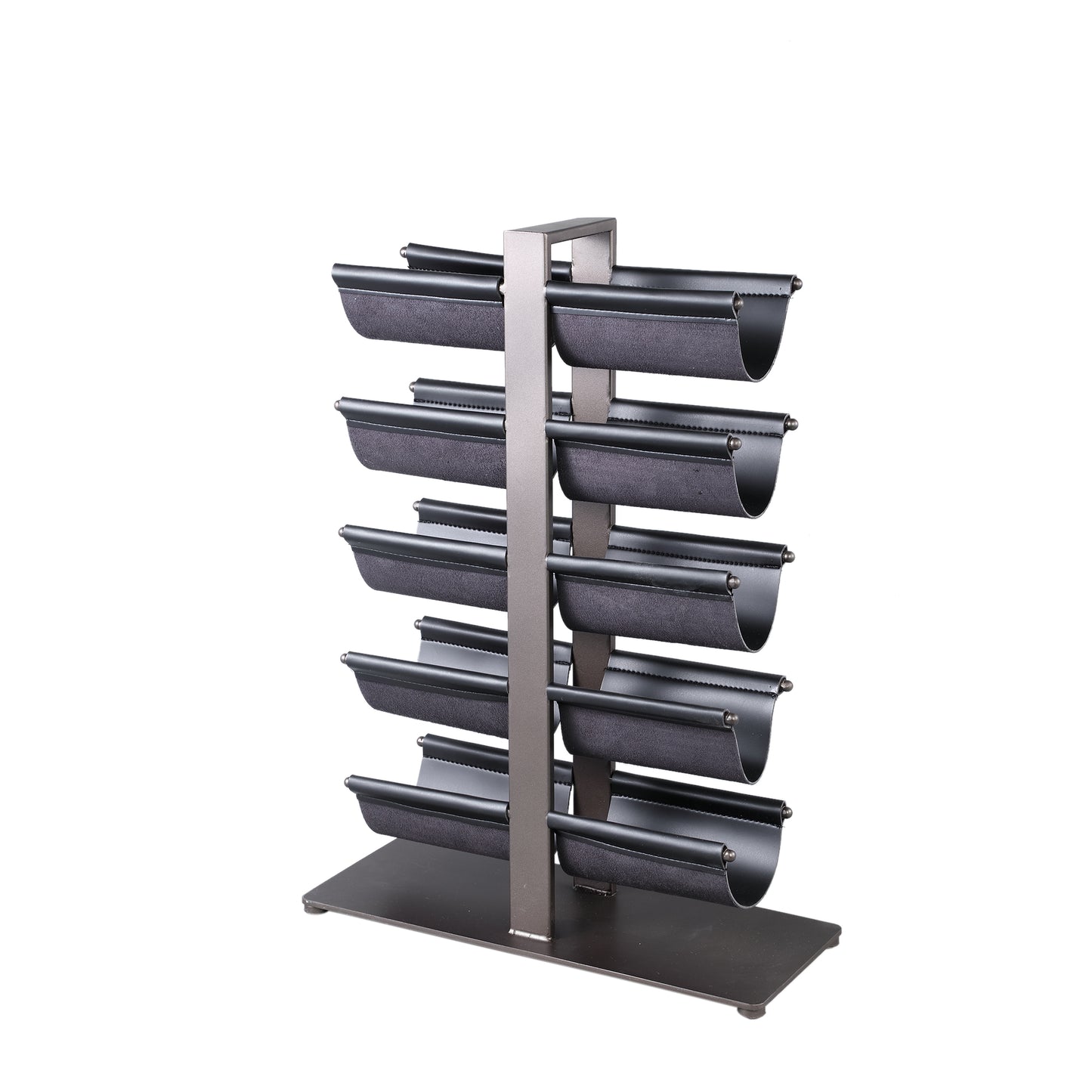 Davitt Black Steel Winerack PU Leather Holders S