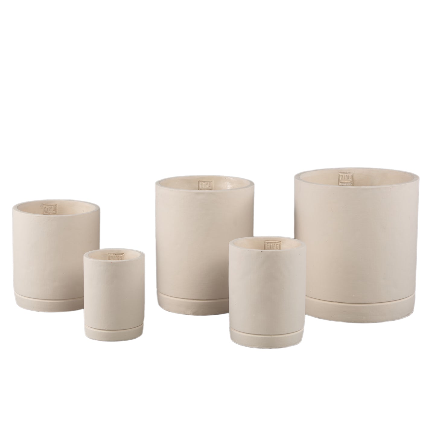 Vik Cream Cement Cylinder Pot Round Matt XL