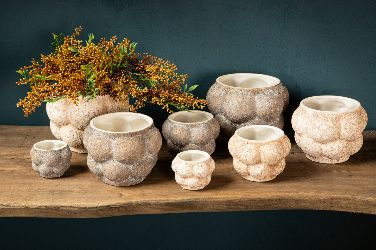 Fareeda Brown Ceramic Pot Circles Shape L