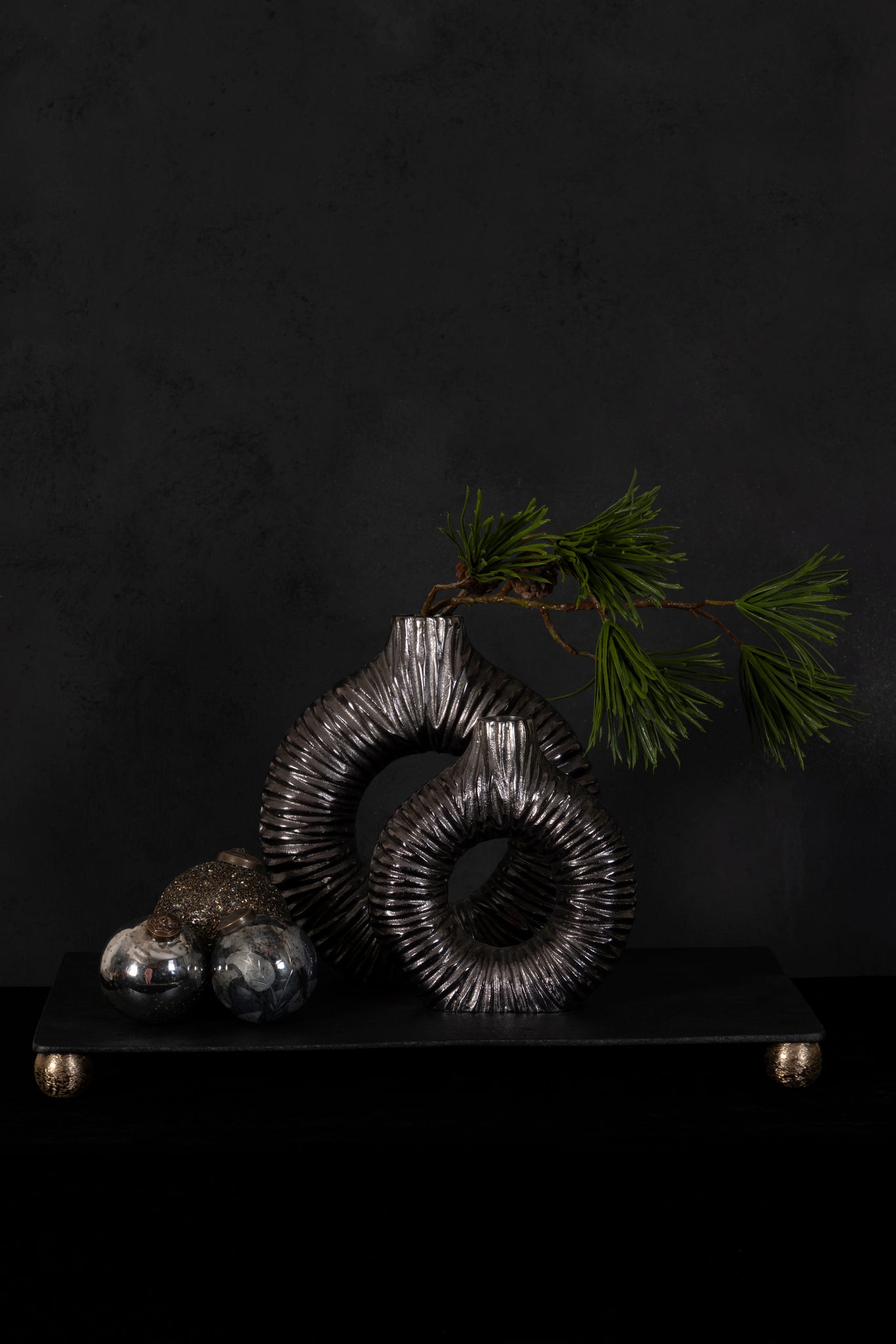 Jiss Silver Casted Alu Open Vase Round L