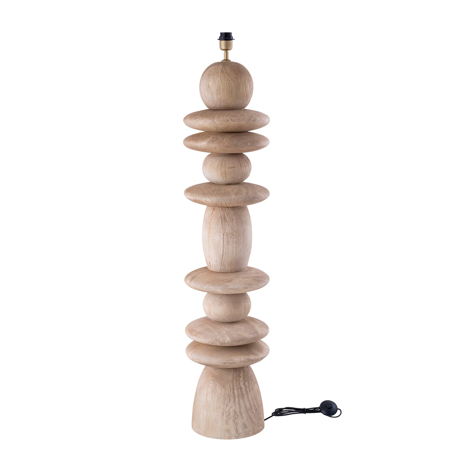 Callain Natural Mango Wood Floor Lamp Base Round