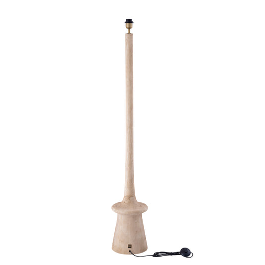 Caelin Natural Mango Wood Floor Lamp Narrow Round