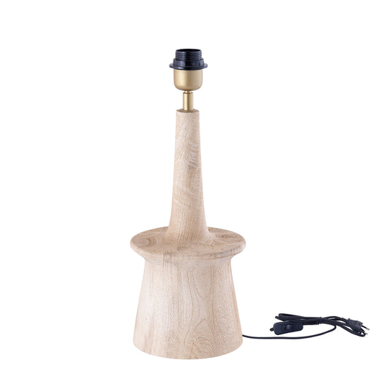 Caelin Natural Mango Wood Table Lamp Narrow Round