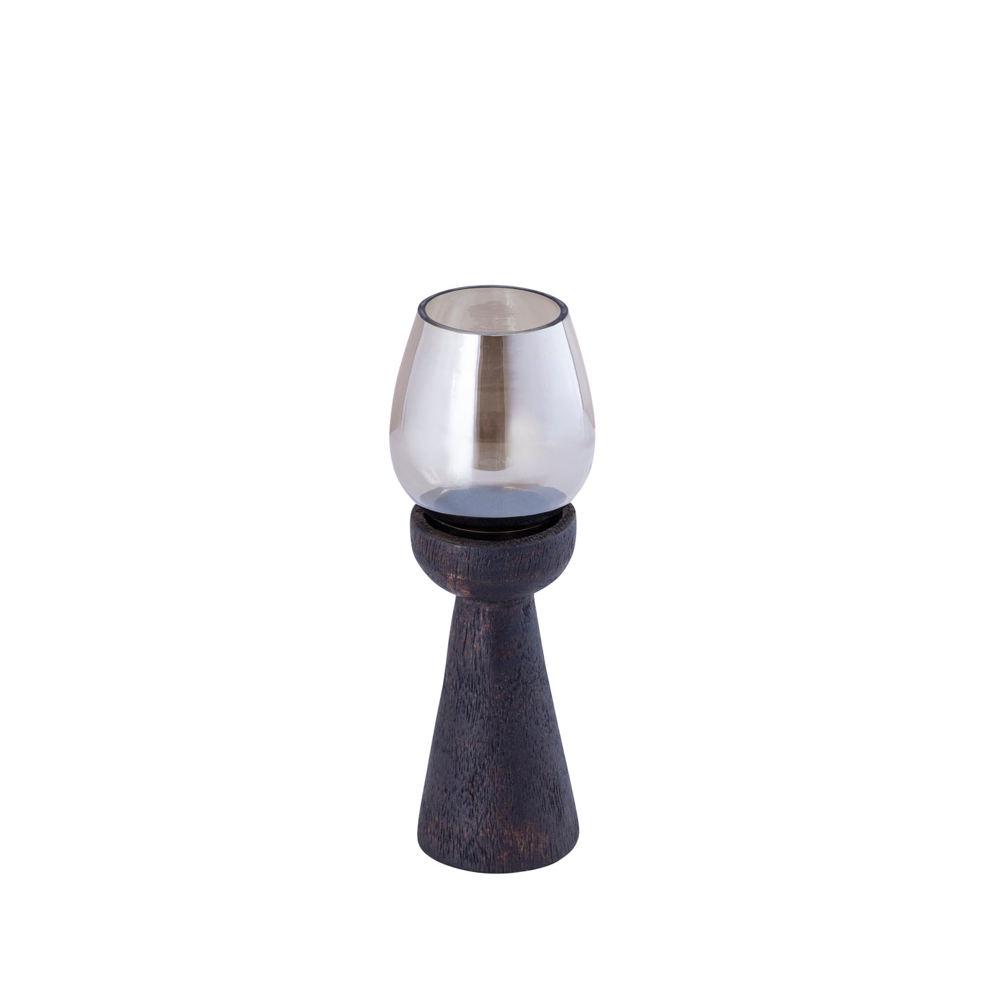 Qez Brown Mango Wood Stormlight Luster Glass S