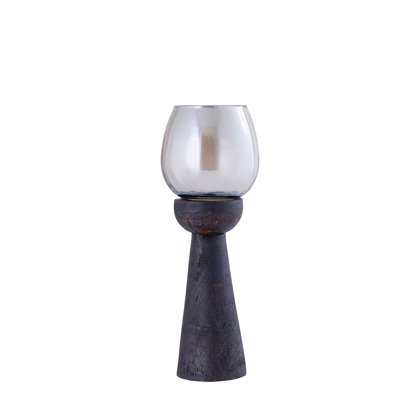 Qez Brown Mango Wood Stormlight Luster Glass M