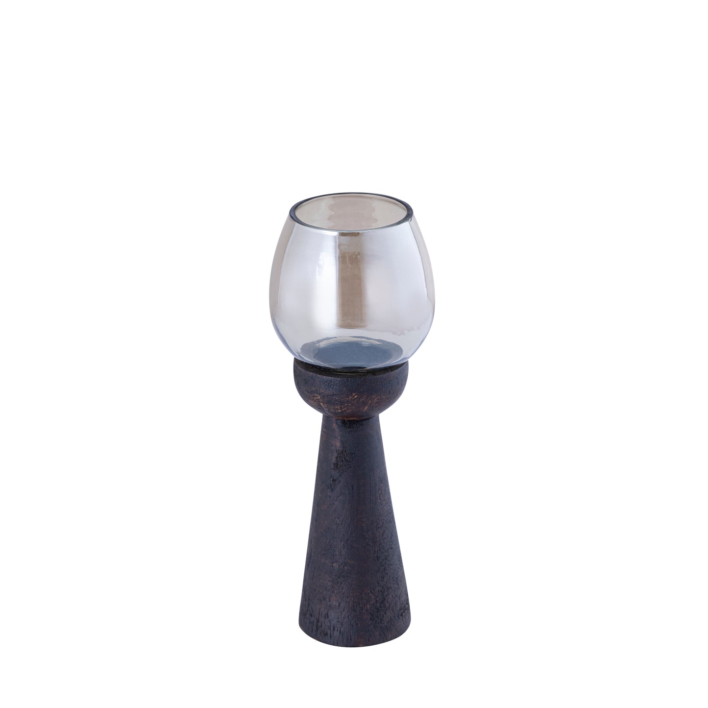 Qez Brown Mango Wood Stormlight Luster Glass M