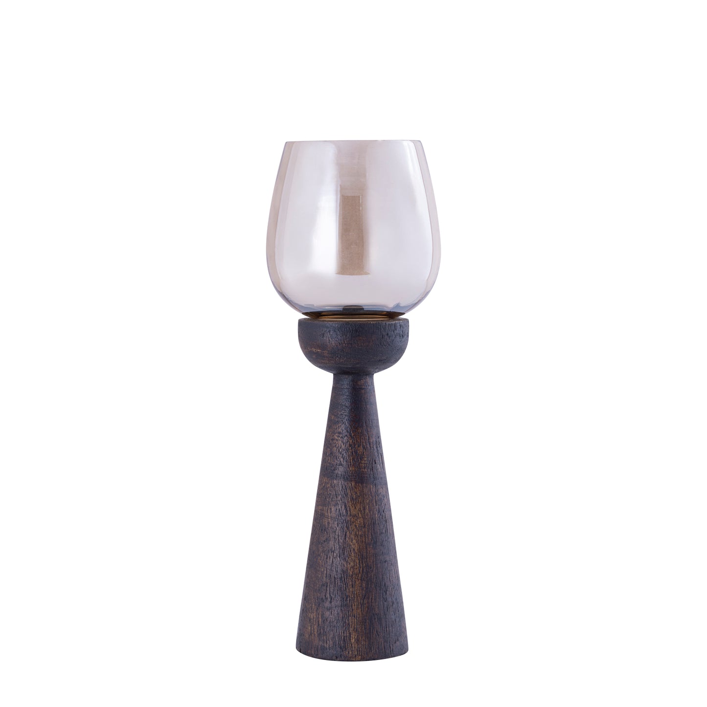 Qez Brown Mango Wood Stormlight Luster Glass L