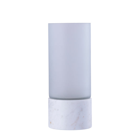 Conree White Matt Glass Stormlight Marble Base S